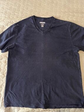 Vintage Navy V-Neck Tee